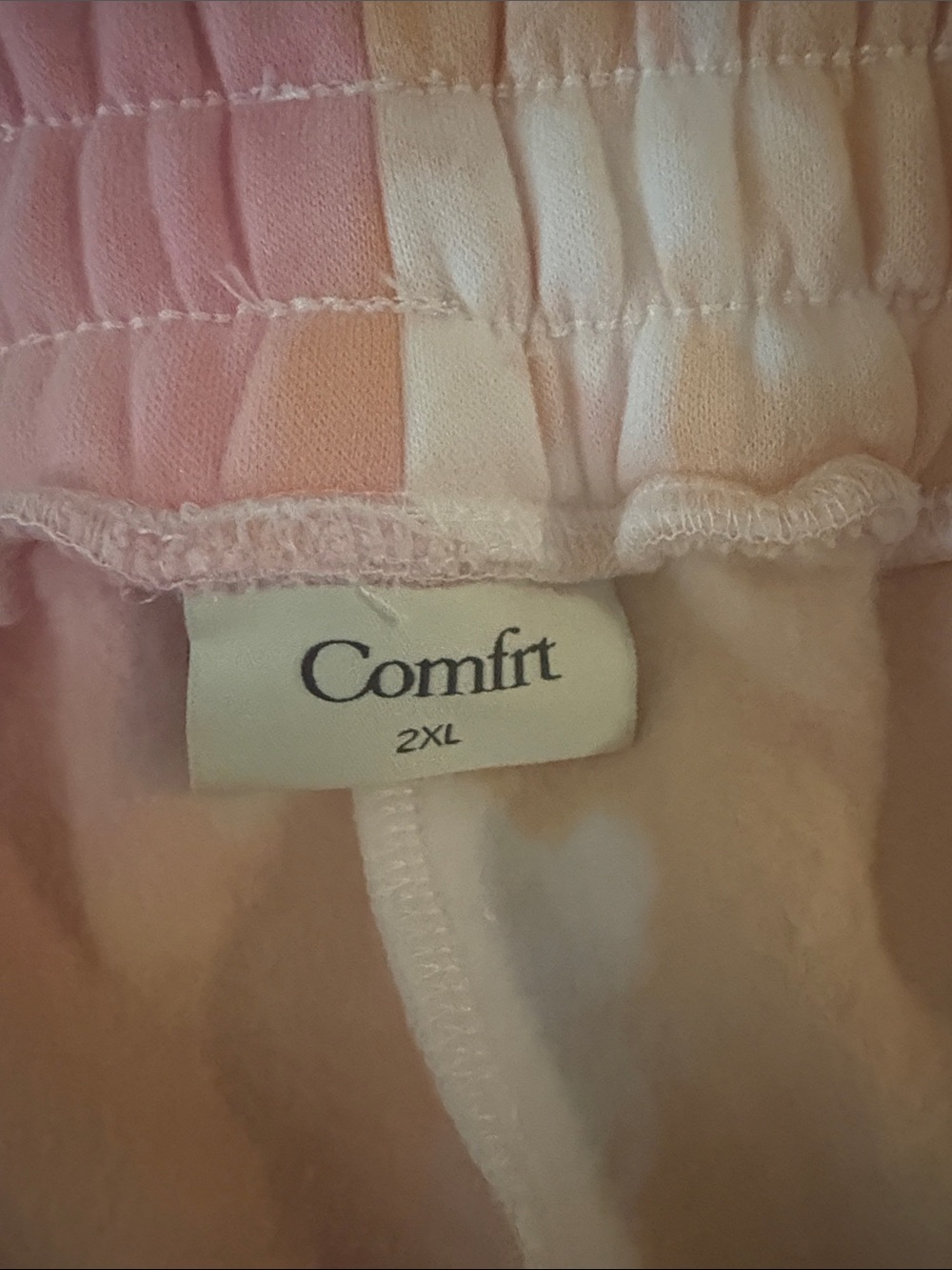 Comfrt Tie-Dye Pink & Peach Jogger Bottoms - Picture 9 of 9